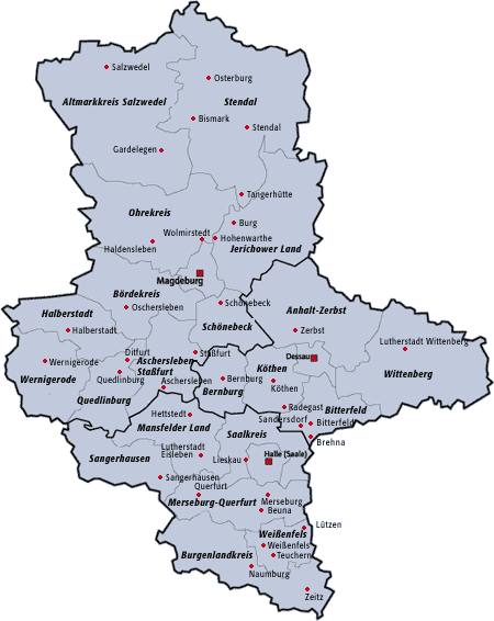 Au! 39+ Grunner til Sachsen-Anhalt Karte Landkreise? Mit grenzen als
